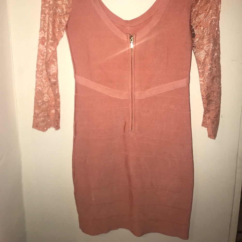 Bebe 3/4 length sleeve lace/ bandage dress